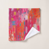 Marques de pinceau rose et orange Abstraites  (Gant de toilette)