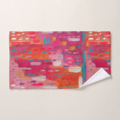 Marques de pinceau rose et orange Abstraites  (Serviette à main)