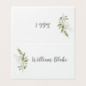 Marques place Mariage thème Eucalyptus, Champêtre Kaart (Buitenkant ongevouwen)