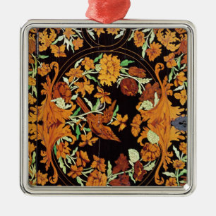 Marquetry box, Engels, c.1670 Metalen Ornament