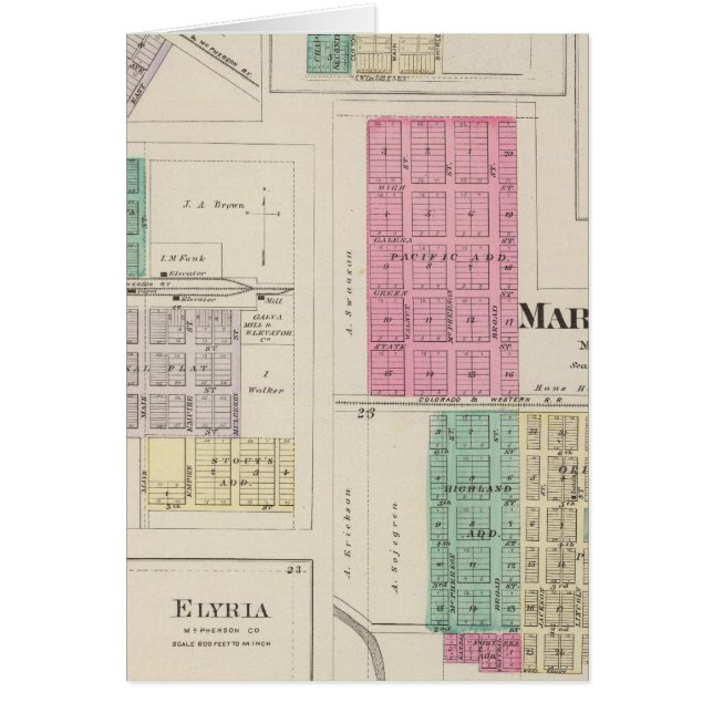 Marquette, Conway, Galva, Elyria, Ames, Kansas (Devant)