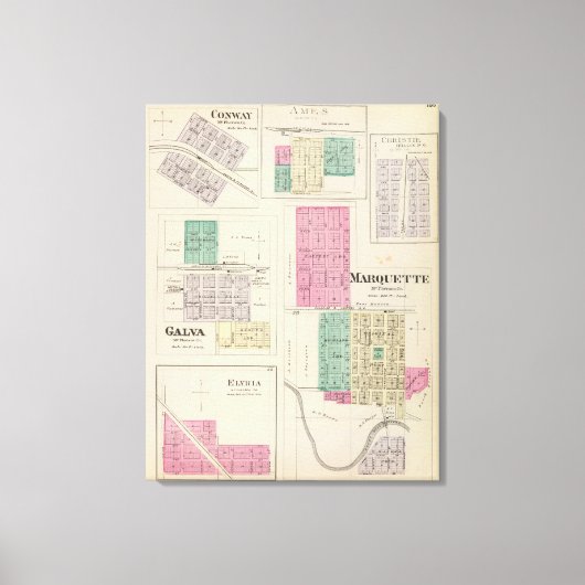 Marquette, Conway, Galva, Elyria, Ames, Kansas Canvas Afdruk (Voorkant)
