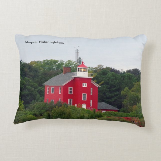 Marquette Harbor Lighthouse accentkussen Accent Kussen (Achterkant)