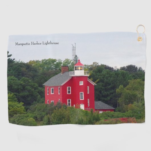 Marquette Harbor Lighthouse golfhanddoek (Horizontaal)