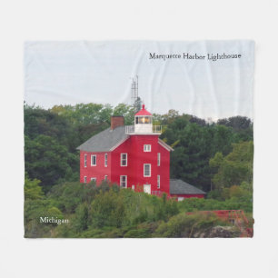 Marquette Harbour Lighthouse blanket Fleece Deken