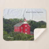 Marquette Harbour Lighthouse sherpa blanket Sherpa Deken (Voorkant (horizontaal))