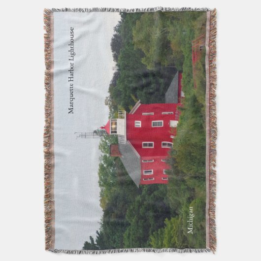 Marquette Harbour Lighthouse tissé couverture (devant Vertical)