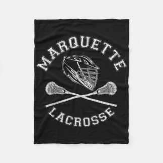 Marquette Lacrosse  Distressed Retro Lax Fleece Deken