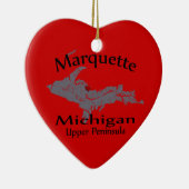 Marquette Michigan Cartes de Coeur ornement de con (Droite)