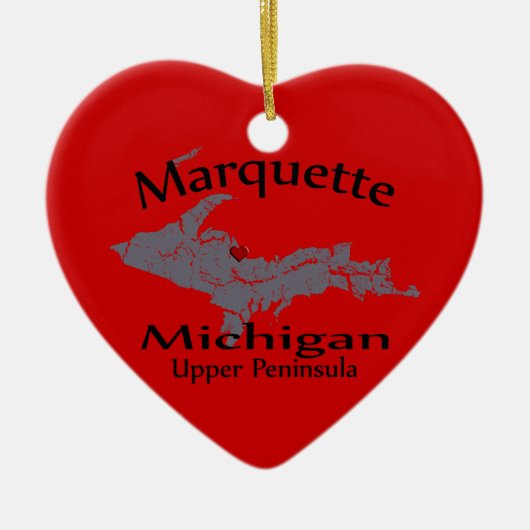 Marquette Michigan Cartes de Coeur ornement de con (Devant)