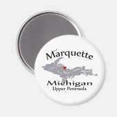 Marquette Michigan Heart Map Design Magnet Magneet (Voorkant / Achterkant)
