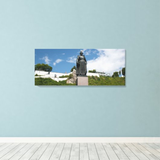 Marquette Statue, Mackinac Island, Michigan Canvas Afdruk (Insitu (Houten vloer))