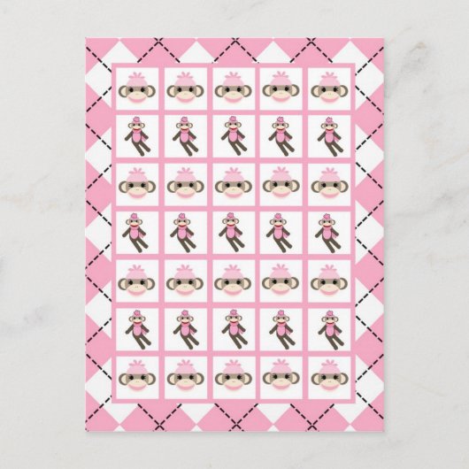 Marqueurs de carte de bingo Jacquard rose Sock Mon (Devant)