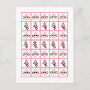 Marqueurs de carte de bingo Monkey rose
