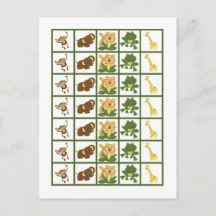 Marqueurs de cartes de bingo Jungle Babies Animaux