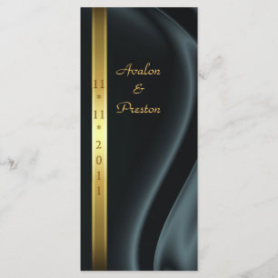 Marquis Black Silk Gold Wedding Programme