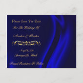 Marquis Blue Silk Gold Enregistrer La Date Carte P (Dos)