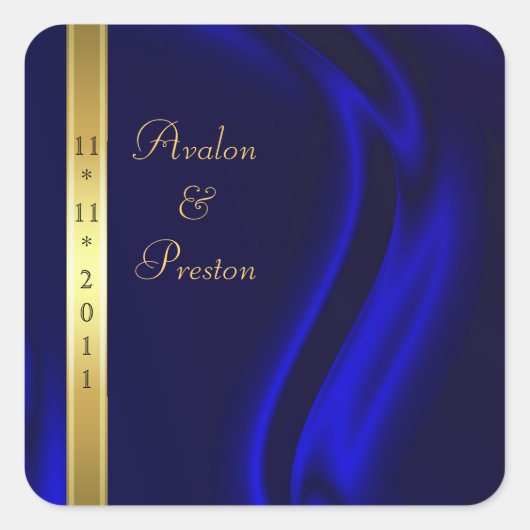 Marquis Blue Silk Gold Enregistrer Le Sticker Date (Devant)