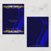 Marquis Blue Silk Gold Scroll Table Plaatskaart Plaatskaartje (Voorkant / Achterkant)