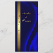 Marquis Blue Silk Gold Wedding Programme (Devant)