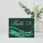 Marquis Green Jewel Numéro de table Carte postale (Debout devant)