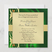 Marquis Green Silk Gold Scroll Emerald Invitation (Dos)