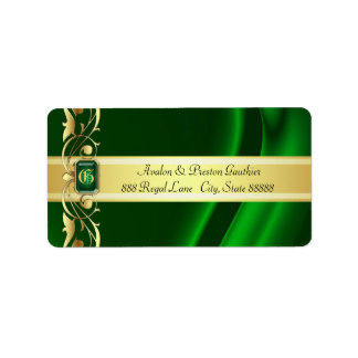 Marquis Groen & Goud Zijde Adresetiketten Etiket