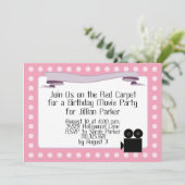 Marquis rose - invitations de partie de film (Debout devant)