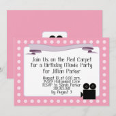 Marquis rose - invitations de partie de film (Devant / Derrière)