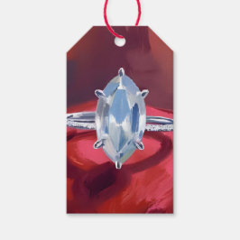 Marquise Diamanten Verlovingsring Rood Aquarel Cadeaulabel