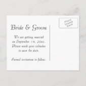 Marquise Diamond Ring Wedding Save the Date Aankondigingskaart (Achterkant)