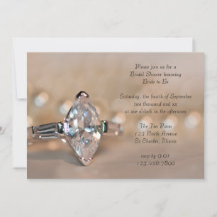 Marquise Diamond Verloving Ring Vrijgezellenfeest Kaart