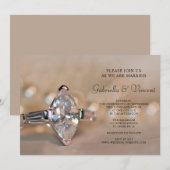 Marquise Diamond Verloving Ring Wedding Kaart (Voorkant / Achterkant)