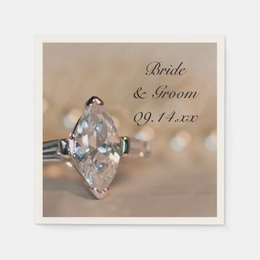 Marquise Diamond Verloving Ring Wedding Servetten (Voorkant)