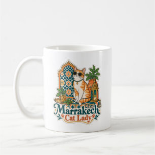 Marrakech Cat Lady Mug Café Marocain Esthétique