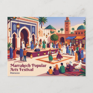 Marrakech Festival voor Volkskunst Marokko Briefkaart