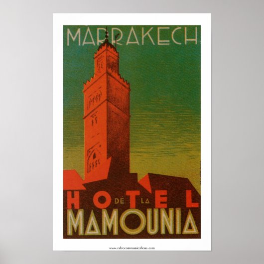 Marrakech Hotel de la Mamounia Poster (Voorkant)