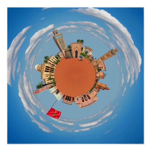 marrakech - klein marokko - reistoeristenplan perfect poster (Voorkant)