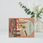 Marrakech Markt en Arches Vintage Briefkaart (Staand voorkant)