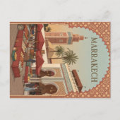 Marrakech Markt en Arches Vintage Briefkaart (Voorkant)