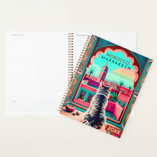 Marrakech Maroc Chat Voyage Tourisme Souvenir (Devant avec enveloppe)