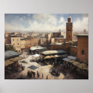 Marrakech Maroc Peinture Art Imprimer Poster