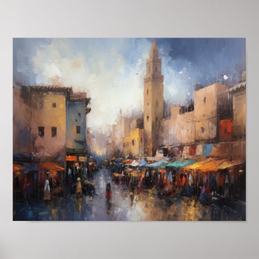 Marrakech Maroc Peinture Impression d'Art Affiche (Devant)