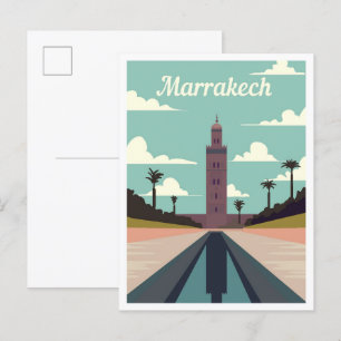 Marrakech Marokko Art Travel Illustratie Briefkaart