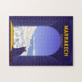 Marrakech Marokko Cat Retro Legpuzzel (Horizontaal)