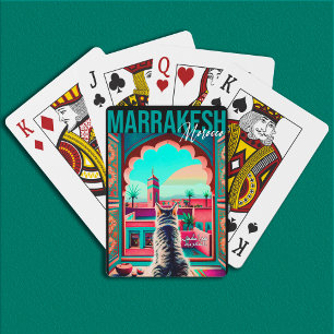 Marrakech Marokko Kat Reizen Toerisme Souvenir Pokerkaarten