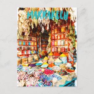 Marrakech Marokko Markt Bazaar Briefkaart