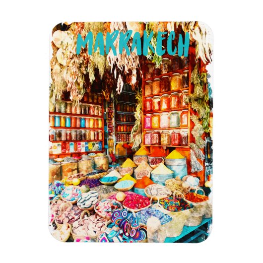 Marrakech Marokko Markt Bazaar Magneet (Verticaal)