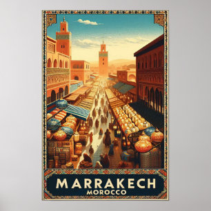 Marrakech Marokko  Markt Reizen Poster