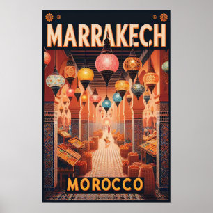 Marrakech Marokko Markt Reizen Poster